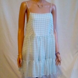 Stylish Gingham Spaghetti Strap Dress